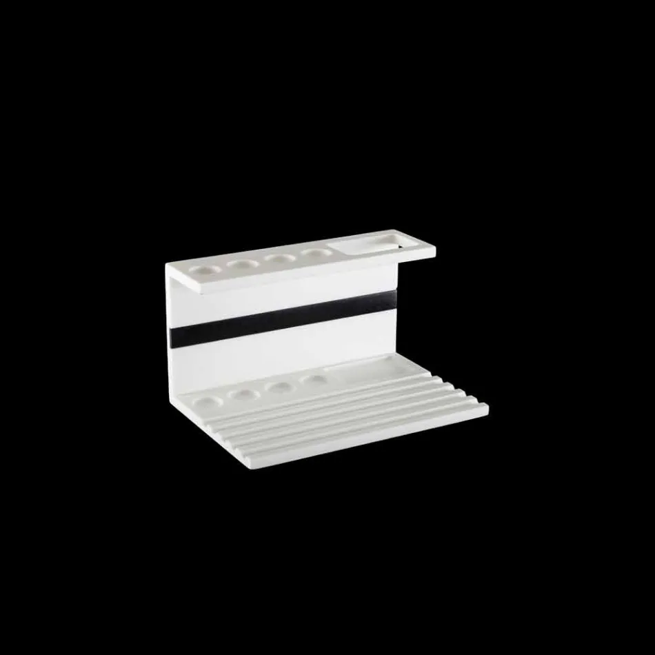 Toothbrush holder in White or Black Corian, Design Bathroom Accessory - Elono Viadurini