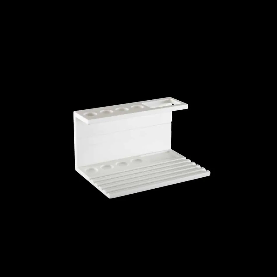 Toothbrush holder in White or Black Corian, Design Bathroom Accessory - Elono Viadurini