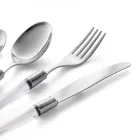 Polished Stainless Steel Cutlery and Transparent Acrylic Handle 24 Pcs - Brilli Viadurini