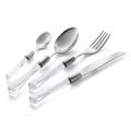 Polished Stainless Steel Cutlery and Transparent Acrylic Handle 24 Pcs - Brilli