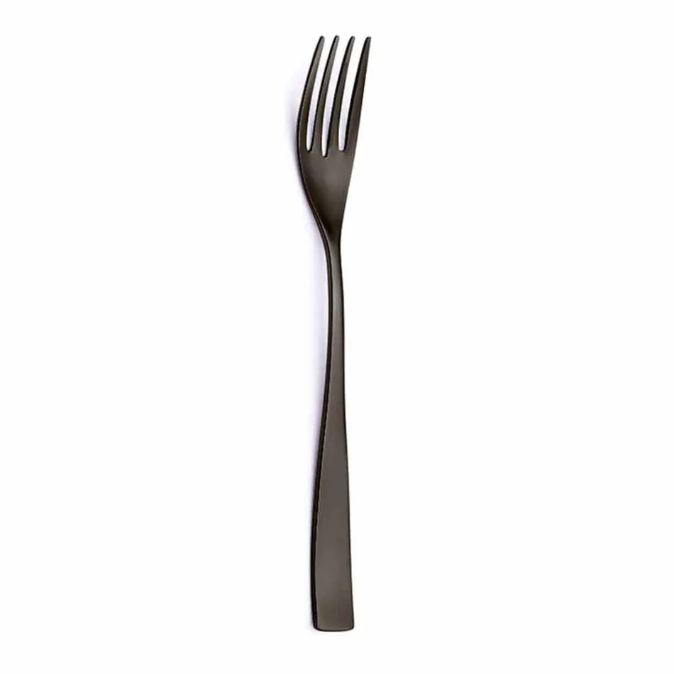 24 Piece Luxury Design Cutlery in Sandblasted or Colored Polished Steel - Timidy Viadurini