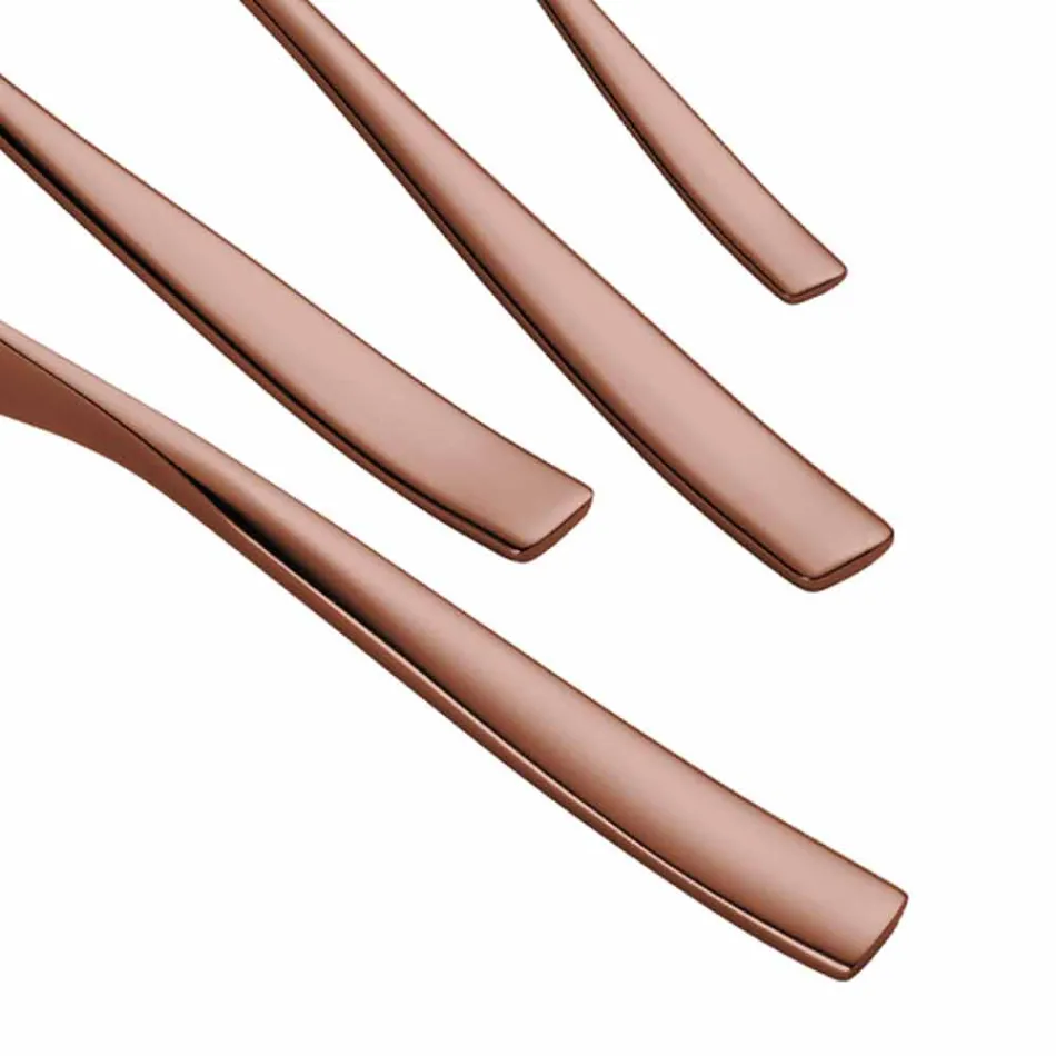 24 Piece Luxury Design Cutlery in Sandblasted or Colored Polished Steel - Timidy Viadurini