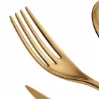 24 Piece Luxury Design Cutlery in Sandblasted or Colored Polished Steel - Timidy Viadurini