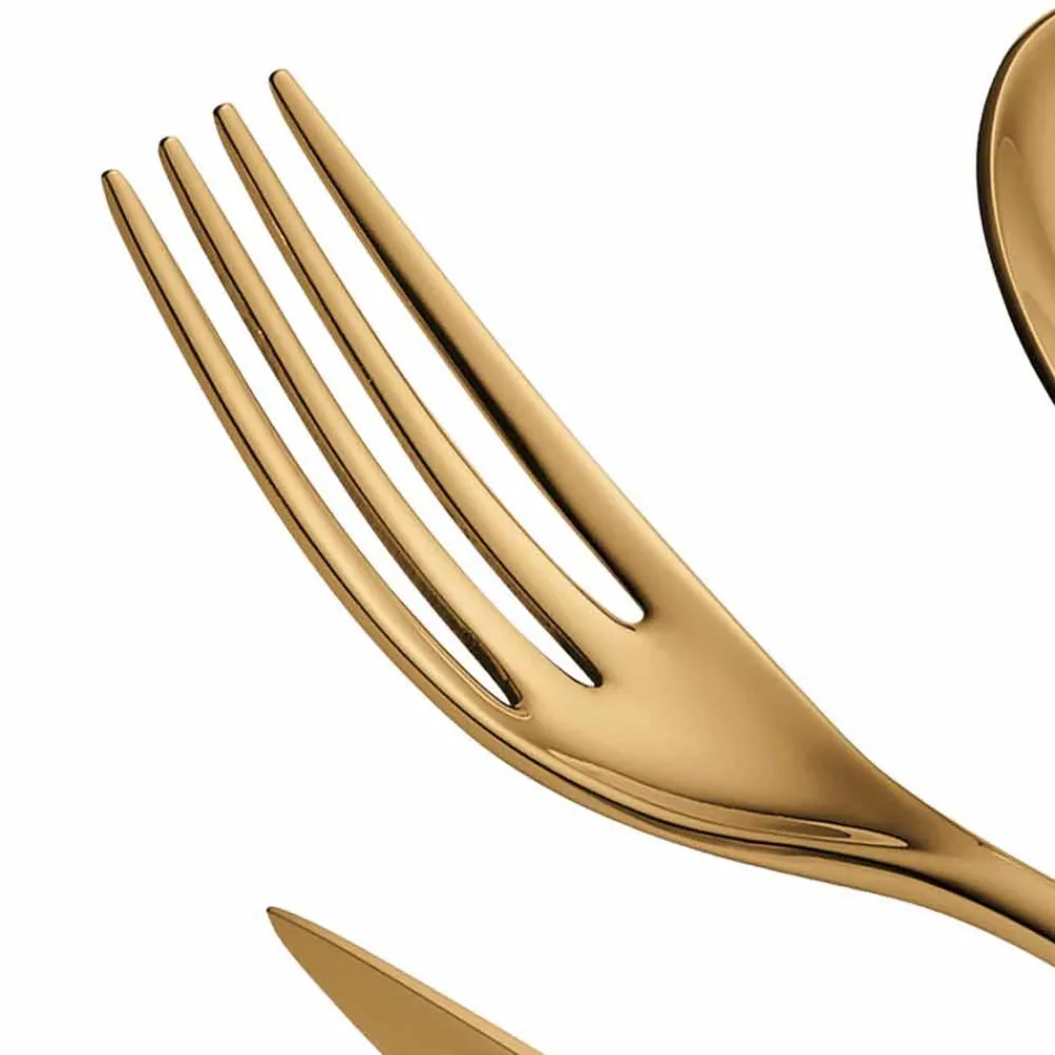 24 Piece Luxury Design Cutlery in Sandblasted or Colored Polished Steel - Timidy Viadurini