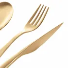 24 Piece Luxury Design Cutlery in Sandblasted or Colored Polished Steel - Timidy Viadurini