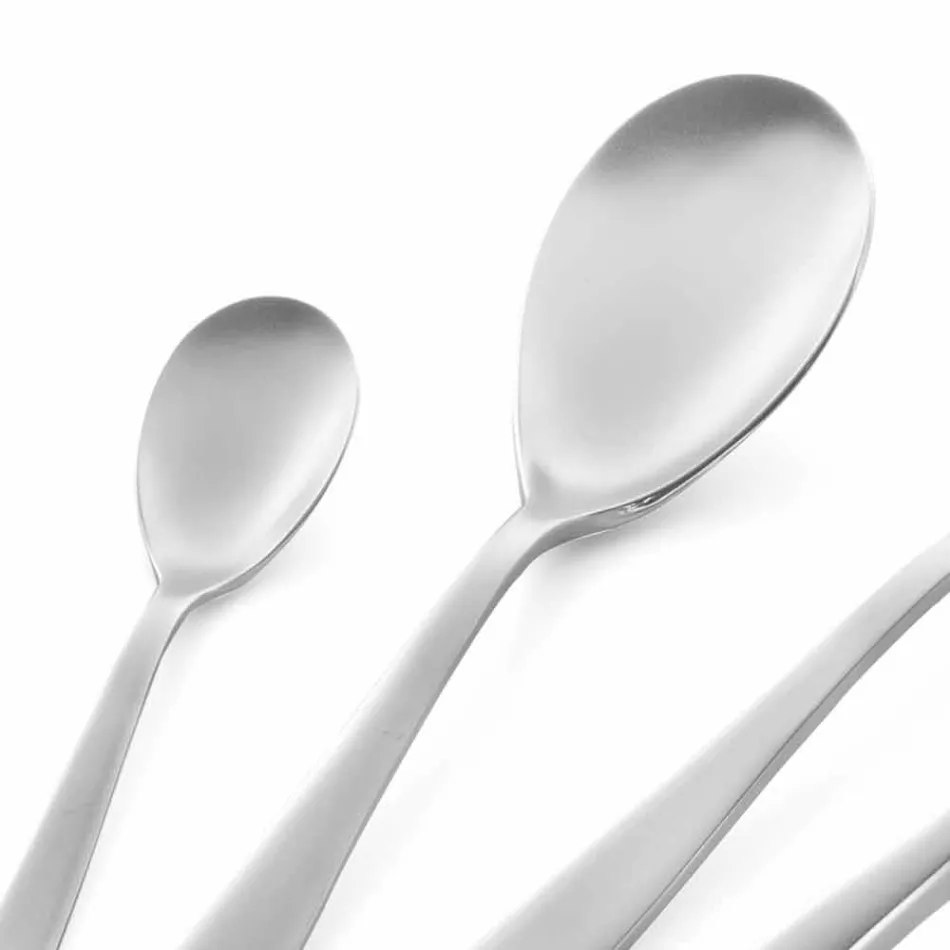 24 Piece Luxury Design Cutlery in Sandblasted or Colored Polished Steel - Timidy Viadurini