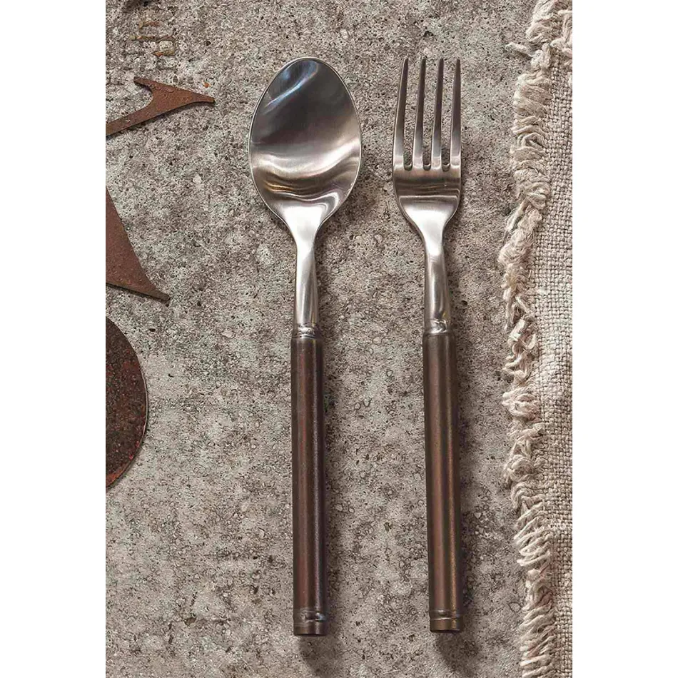 24 Piece Satin Steel Cutlery Italian Artisan Design - Damerino Viadurini