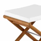 Outdoor Pouf in Natural or Black Matt Wood and Cushion, Made in Italy - Suzana Viadurini