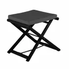 Outdoor Pouf in Natural or Black Matt Wood and Cushion, Made in Italy - Suzana Viadurini