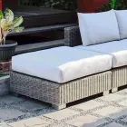 Pouf modern exterior in grey-taupe Jaco polyethylene, handmade Viadurini