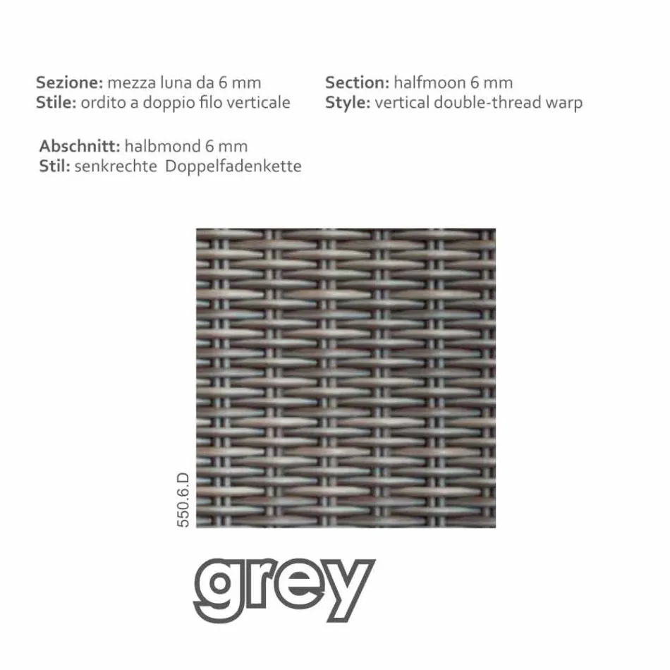 Pouf modern exterior in grey-taupe Jaco polyethylene, handmade Viadurini