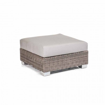 Pouf modern exterior in grey-taupe Jaco polyethylene, handmade Viadurini