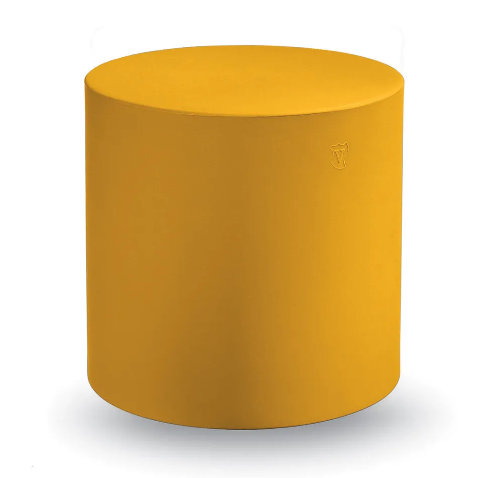 Cylindrical Garden Pouf in Colored Polyethylene Made in Italy - Viky Viadurini