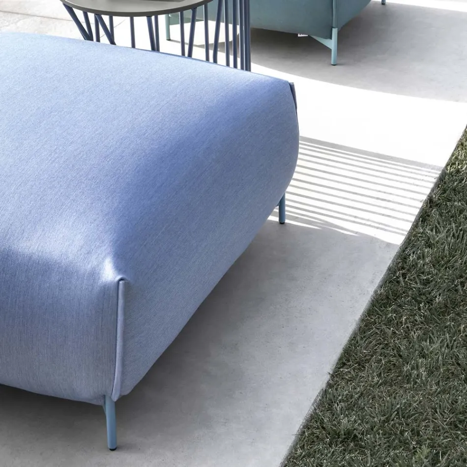 Garden Pouf Padded and Covered in Fabric Made in Italy - Butter Viadurini