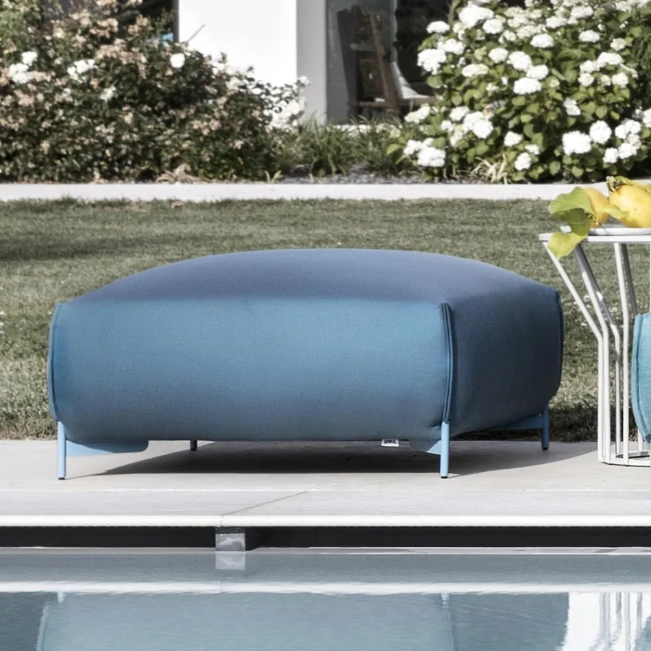 Garden Pouf Padded and Covered in Fabric Made in Italy - Butter Viadurini