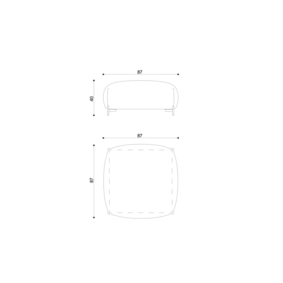 Garden Pouf Padded and Covered in Fabric Made in Italy - Butter Viadurini