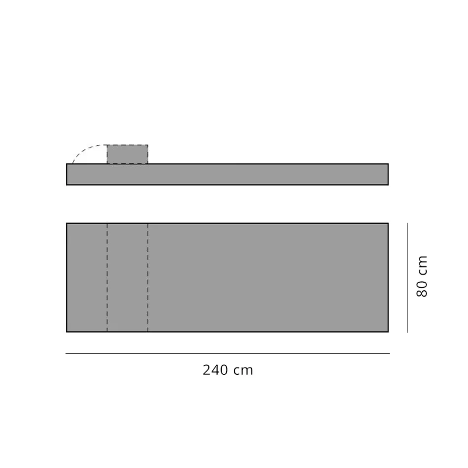 Design Single Outdoor Daybed Pouf, High Quality Made in Italy - Emanuela Viadurini