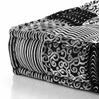 Ethnic Square Pouf in Patchwork Fabric or Velvet - Fibre Viadurini