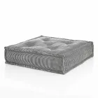 Ethnic Square Pouf in Patchwork Fabric or Velvet - Fibre Viadurini