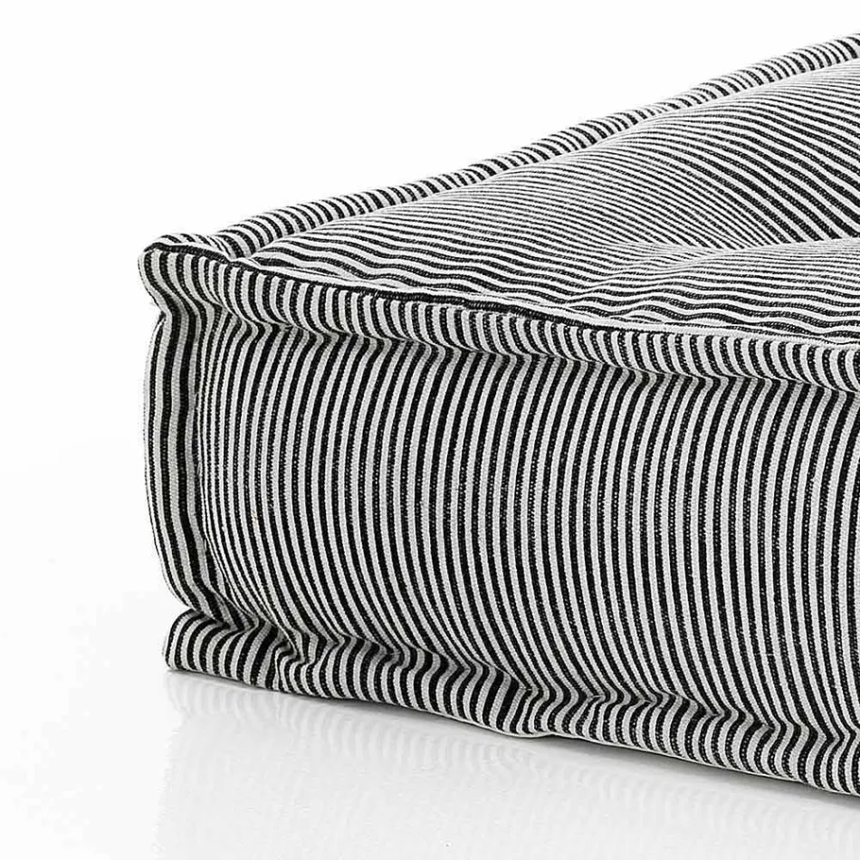 Ethnic Square Pouf in Patchwork Fabric or Velvet - Fibre Viadurini