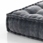 Ethnic Square Pouf in Patchwork Fabric or Velvet - Fibre Viadurini