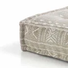 Ethnic Square Pouf in Patchwork Fabric or Velvet - Fibre Viadurini