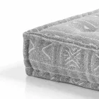 Ethnic Square Pouf in Patchwork Fabric or Velvet - Fibre Viadurini