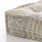 Ethnic Square Pouf in Patchwork Fabric or Velvet - Fibre Viadurini