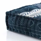 Ethnic Square Pouf in Patchwork Fabric or Velvet - Fibre Viadurini