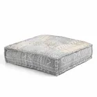 Ethnic Square Pouf in Patchwork Fabric or Velvet - Fibre Viadurini