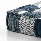 Ethnic Square Pouf in Patchwork Fabric or Velvet - Fibre Viadurini