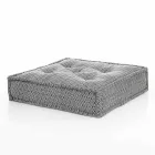 Ethnic Square Pouf in Patchwork Fabric or Velvet - Fibre Viadurini