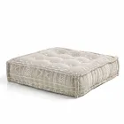 Ethnic Square Pouf in Patchwork Fabric or Velvet - Fibre Viadurini