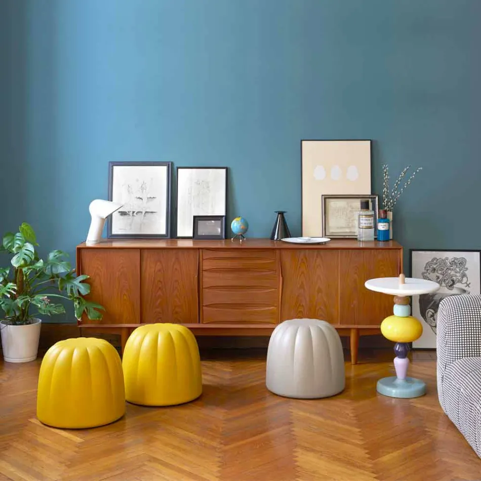 Soft colored pouf Slide Gelee in polyurethane made in Italy Viadurini