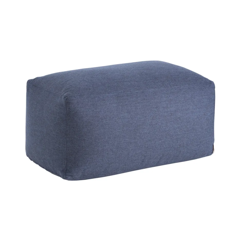 Soft Rectangular Ottoman Pouf for Indoor and Outdoor use in Fabric - Naemi Viadurini