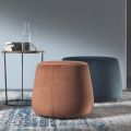 Soft Round Pouf for Lounge in Colored Velvet 3 Dimensions - Evelyne