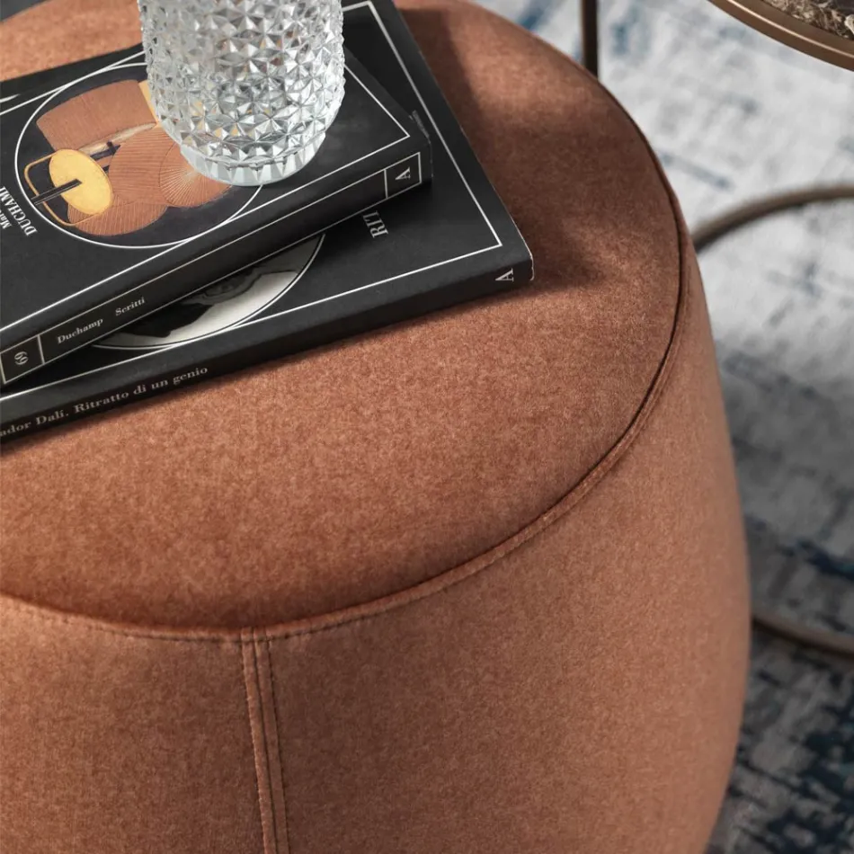 Soft Round Lounge Pouf in Colored Velvet 3 Sizes - Evelyne Viadurini