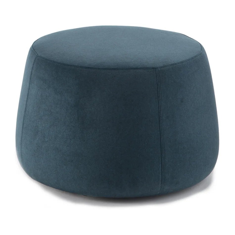 Soft Round Lounge Pouf in Colored Velvet 3 Sizes - Evelyne Viadurini