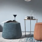 Round Ottoman Pouf for the Lounge in Colored Chenille 3 Sizes - Evelyne Viadurini