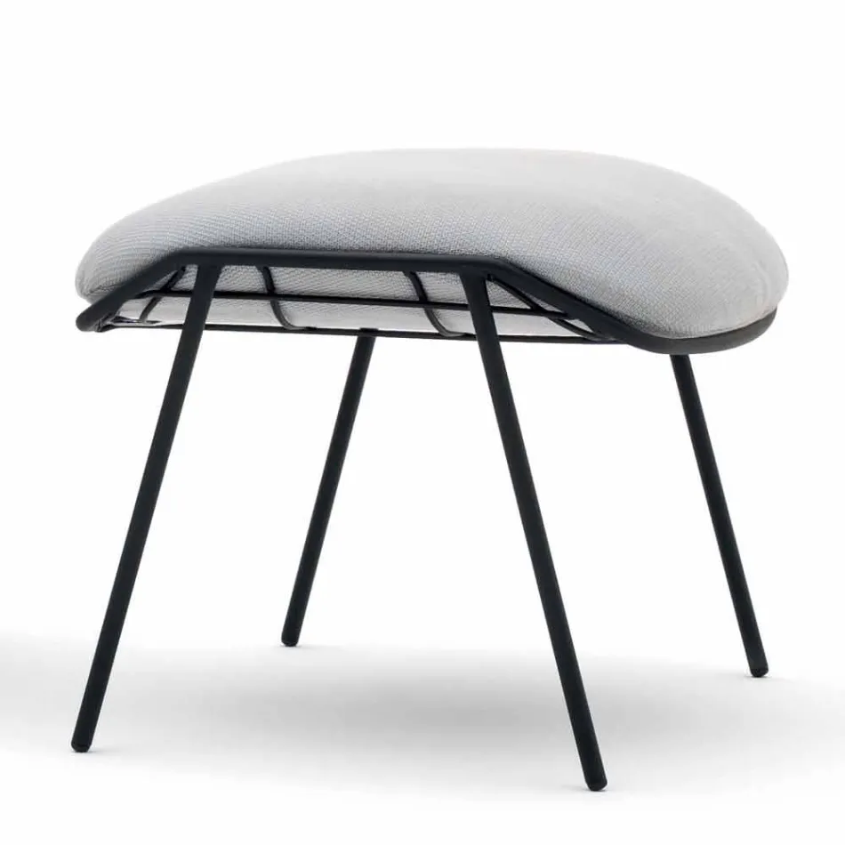 Varaschin Summer outdoor pouf / footstool in fabric and steel Viadurini
