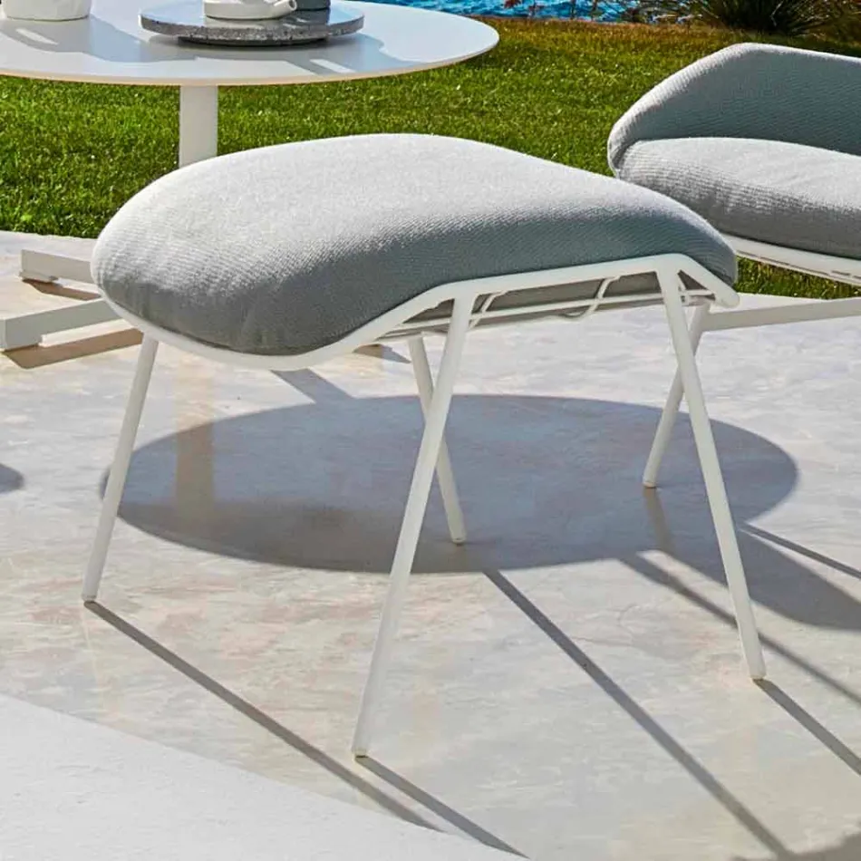 Varaschin Summer outdoor pouf / footstool in fabric and steel Viadurini