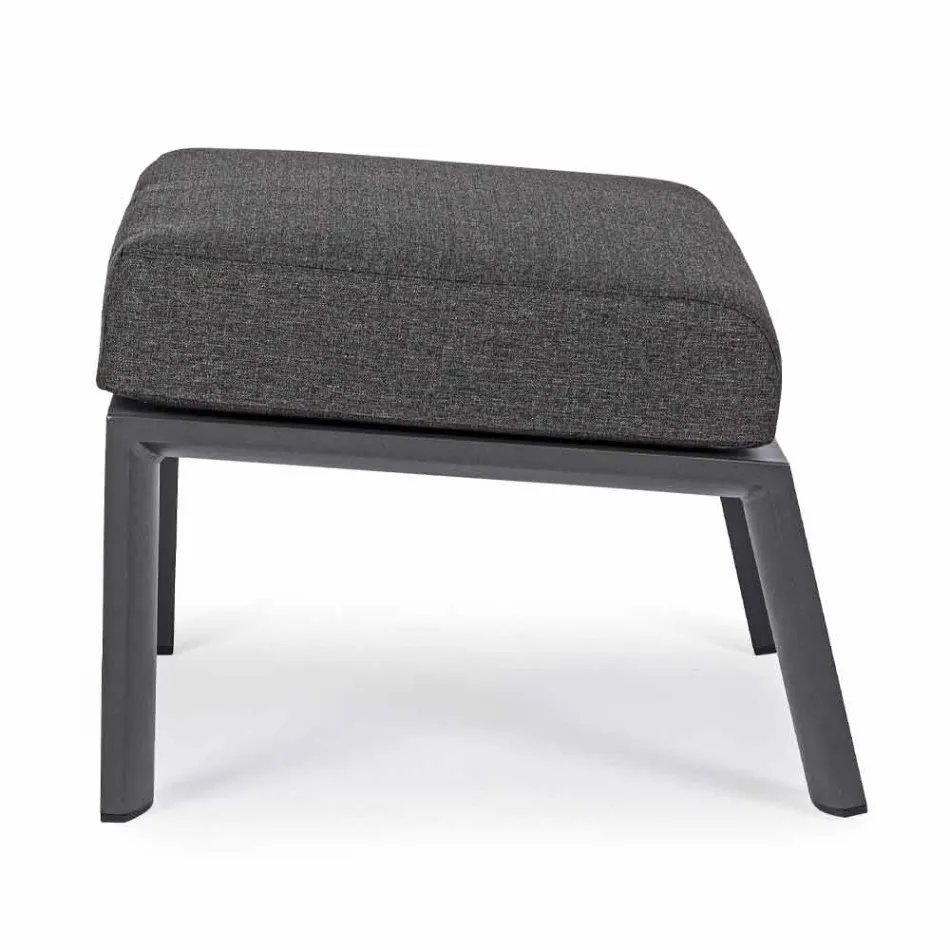 Pouf Footrest in Removable Fabric and Painted Aluminium - Nathy Viadurini