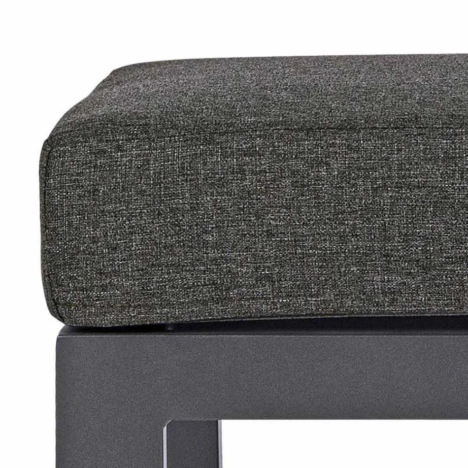 Pouf Footrest in Removable Fabric and Painted Aluminium - Nathy Viadurini