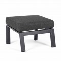 Pouf Footrest in Removable Fabric and Painted Aluminium - Nathy