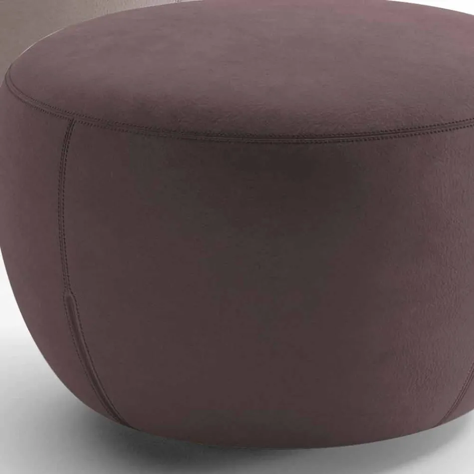 Round Footrest Pouf Covered in Fabric Made in Italy - Gigno Viadurini