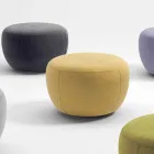 Round Footrest Pouf Covered in Fabric Made in Italy - Gigno Viadurini