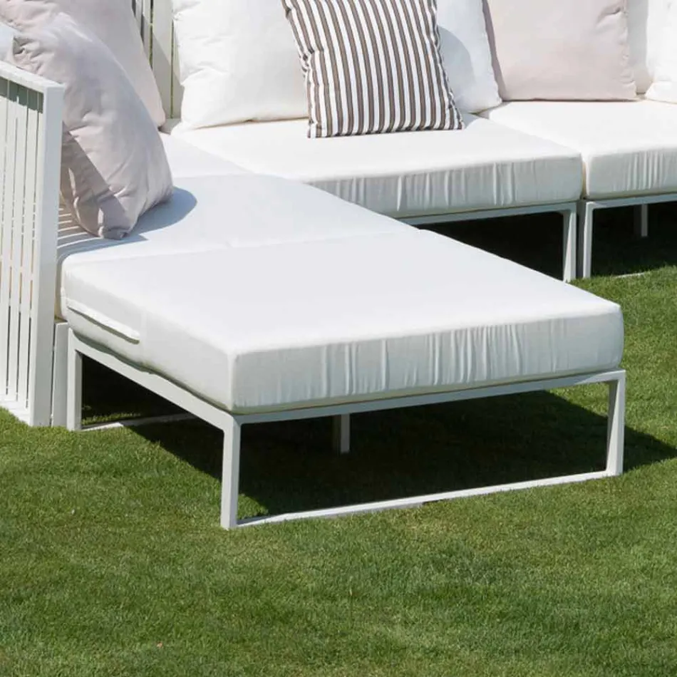 Square Pouf for Outdoor Aluminium 3 Finishes Luxury Design - Julie Viadurini