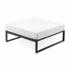 Square Pouf for Outdoor Aluminium 3 Finishes Luxury Design - Julie Viadurini