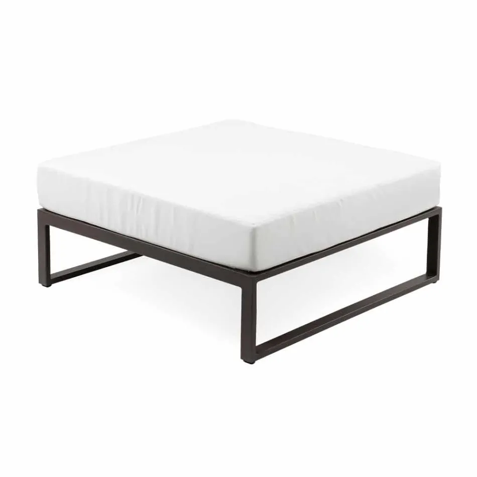 Square Pouf for Outdoor Aluminium 3 Finishes Luxury Design - Julie Viadurini