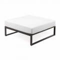 Square Pouf for Outdoor Aluminium 3 Finishes Luxury Design - Julie